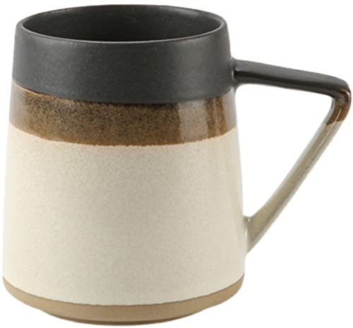 Tazze da caffè Vintage in Ceramica Personalizzata da 14,2 Once, perfette per caffè, tè, caffè Espresso, Cioccolata Calda e Altre Bevande - Tazze Bianche e Marroni (Monoco