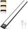 NOVTEKE 30CM Under Cabinet Lights, 68LED Dimmbar Schrankbeleuchtung mit Bewegungsmelder 3 Farbmodi Dimmbar, 2500mAh Aufladbar Led Lichtleiste für Küche, Theke, RV, Treppe, Badezimmer