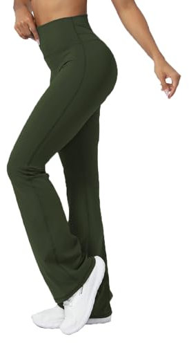 BSLVWG Bootcut Yoga Hosen für Frauen, High Waist ausgestellte Leggings Breites Bein Bottom Gym Casual Work Flare Hosen