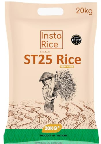 Insta Rice ST25 | Vietnamese Fragrant Rice 20kg | Great Taste Award Winner | Premium Long Grain | Direct from Mekong Delta