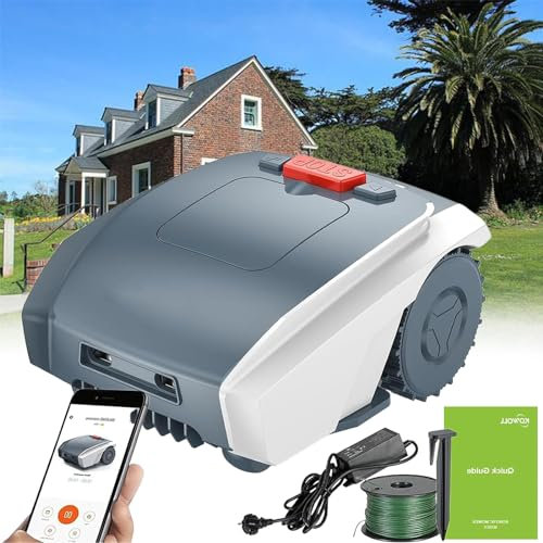 Rasaerba Robotizzato da 0,37 Acri/16146 Piedi Quadrati, con Funzione di Mappatura e Controllo Tramite App, Solo 32 db, Sensore Pioggia e Cavo Perimetrale, Batteria e Caricabatterie Inclusi