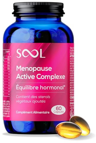 SOOL Complexe Actif pour la Ménopause, 60 Gélules, avec Phytoestrogènes et Vitamines | Équilibre Hormonal – Clarté Mentale – Bien-être à la Mi-Vie