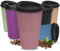 Personalisierter Kaffeebecher to go 300 ml - Becher mit Deckel & Riffel-Optik als Hitzeschutz - Trinkbecher BPA-frei - Made in Germany Travel Mug fürs Büro, Auto & Uni, Farbe:raffiniertes rot/schwarz