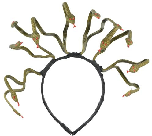 CHUNLINLAODA-Medusa Serre-tête serpent Méduse Serpent Bandeau Déesse Grecque Coiffe Halloween Habillage Coiffe Carnaval Fête Costume Accessoires Cheveux pour Femmes et Filles (doré)