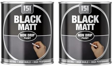 YSAMAX Matt Black Non-Drip Paint 300 ML Tin, Fast Drying Formula, Long-Lasting Protection Against Wear, Weather, And Moisture, Both Interior And Exterior, (2PCS)