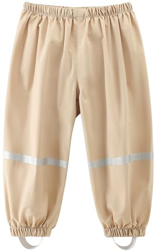 Fewlby Kids Waterproof Trousers Girls Boys Rain Trousers Lightweight Mud Proof Pants Outdoor Rain Wear with Reflective Strips for 1-11 Years