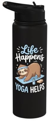 Life Happens Yoga Helps Stainless Steel Insulated Water Bottle