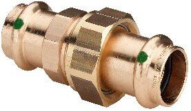 Viega Verschraubung mit SC Sanpress 2260 flachdichtend in 15 mm Rotguss, 126148