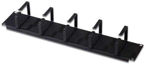 DIGITUS Panneau de rangement de câbles - 2UH - 5 étriers de guidage 88.5 x 60 mm - 19 pouces - pour armoires réseau & câbles réseau - Noir