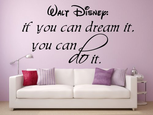 Wandtattoo 68078-58x29 cm, ~ Zitate Disney: If you can dream it, you can do it ~ Wandaufkleber Wandtatoos Sticker Aufkleber für die Wand, Fensterbild, Tapetensticker, Türaufkleber, Tattoo aus Markenfolie - aus 32 Farben wählen