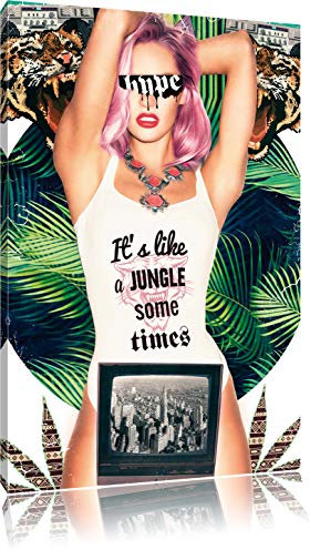 Pixxprint Jungle Like, Größe: 120x80cm, Leinwandbild, fertig gespannt, Wandbild, Dekoration, Kunstdruck, kein Poster