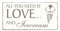 SCHILD Dekoschild « All you need is LOVE and ICECREAM » Vintage Holzschild Türschild Restaurant Eiscafe Home accesoirs