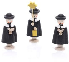Rudolphs Schatzkiste Tischdeko Kurrendefiguren 3 Figuren Schwarz Höhe ca 5 cm NEU Kurrende Kirche Weihnachten singen Sänger Sternträger Seiffen Erzgebirge Gotteshaus
