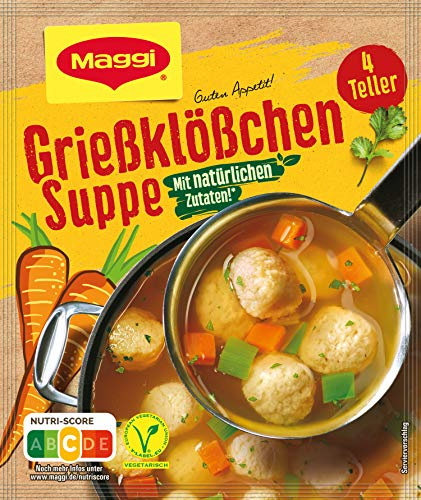 MAGGI Guten Appetit Grießklößchen Suppe, 1er Pack (1 x 50g) | Leckere Gemüsesuppe schnell zubereitet, vegetarisch