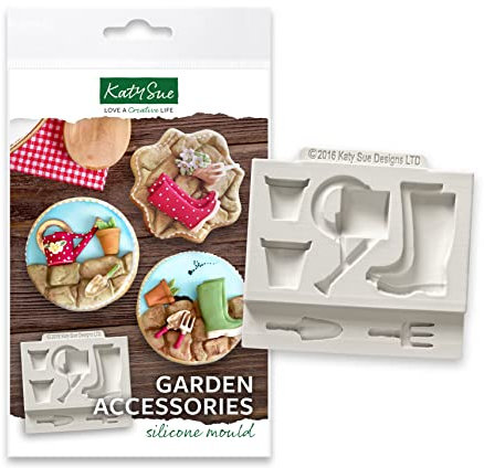 Katy Sue Garden Accessories Silicone Mould for Cake Decorating, Cookie Decorating & Craft to use with Fondant, Sugar Paste & Air-Drying Clay. Boots 42 Tall x 32 Wide in Millimetres by Katy Sue Moulds