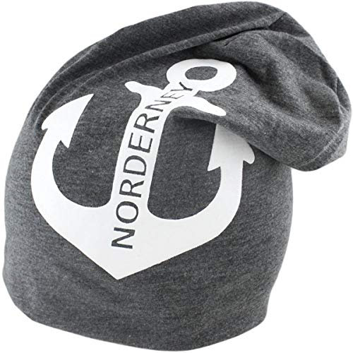 Sonia Originelli City-Beanie Norderney Anker Mütze Maritim Farbe Dunkelgrau