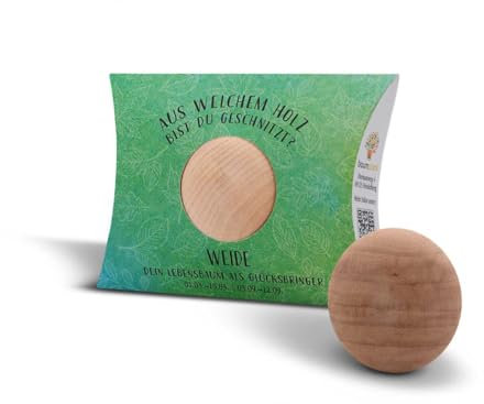 Baumstark Weide 45mm Handschmeichler mit Baumhoroskop (1.3. -10.3. und 3.9. -12.9.), Holz, 8 x 11.5 x 2.8 cm