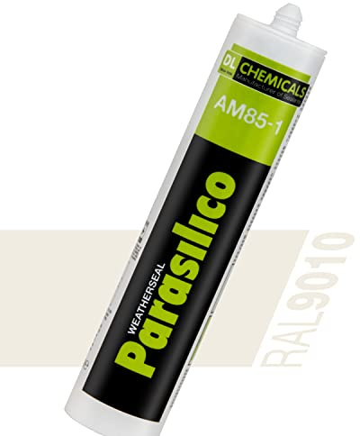 Profi Silikon Parasilico 310ml Kartusche Dichtstoff Sanitär, Küchenbereich, Innen-und Außen Bausilikon, Große Farbauswahl (2x Kartuschen, reinweiß RAL 9010)