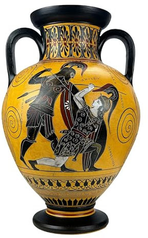 greekartshop Generic Anfora Achille che uccide Penthesilea Antico Vaso Greco Ceramica Museo Copia 530 a.C