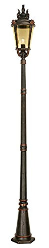 Licht-Erlebnisse Große Stehlampe Antik in Bronze 239cm hoch Vintage opulent BISHOP Mastleuchte Lampe Außen Garten Weg