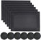 Homcomodar Black Placemats and Coasters Set of 6 Dining Table Place Mats Set
