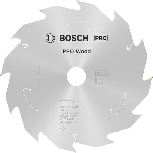 Bosch Professional 1x Lame de scie circulaire Standard for Wood (bois, 160 x 20 x 1,5 mm, 12 dents, accessoire de scie circulaire sans fil)