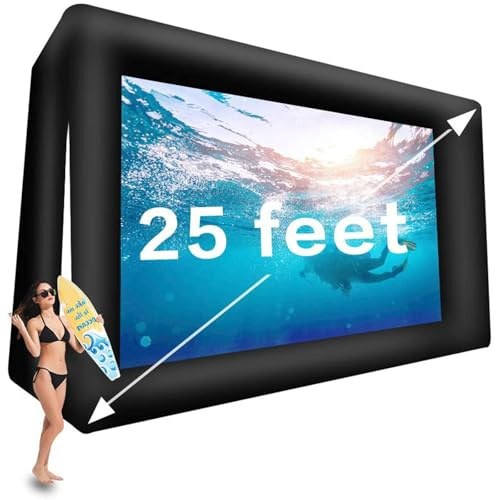 Fitnessandfun Aufblasbare Filmleinwand für Kino, Outdoor-Kinema mit Gebläse, nahtlos, vorne und hinten, tragbar, für Kirchen, Grand Parties, Hinterhof, Pool, Spaß