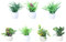 7 Stück handgefertigte Mini-Modell im Blumentopf, Modell Garten, Landschaft, Unterstützung, Bunte Landschaft, Gras, Mini-Konstruktion, Modell (3-5 cm Stil)