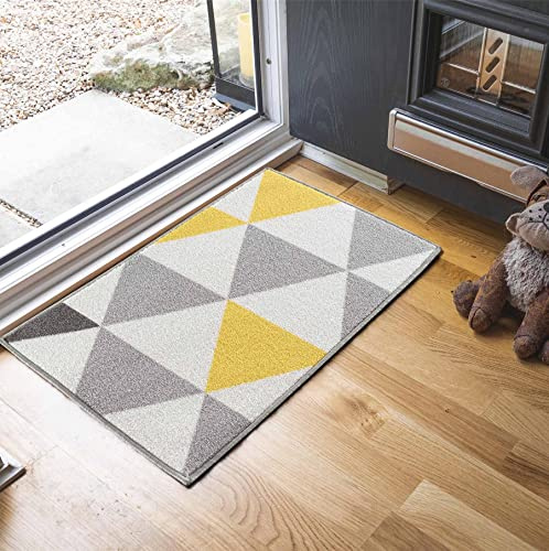 Havana Washable Non-Slip Indoor Runner Mat, Triangle, Light Gold, 80x300cm