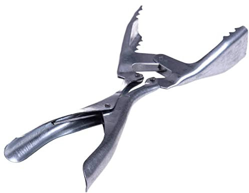 SIDCO Kohlenzange Brikettzange Kaminzange Kaminzubehör Zange verzinkt mit Gelenk