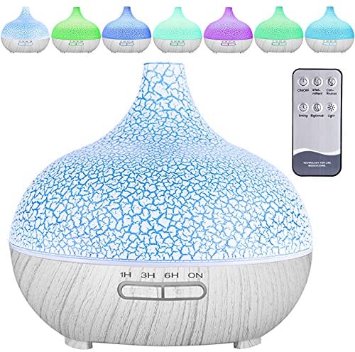 MAISITOO 550ml Aroma Diffuser, Ultra Leise Ultraschall Luftbefeuchter ,Ätherische Öle ,BPA-Free Aromatherapie Humidifier für Schlafzimmer Yoga Spa,7 Farben LED Lichter (Weiß)