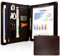 FREI NAME Gravur, Personalisiert Ringmappe a4 Leder, 2 Ring Binder Konferenzmappe, Arbeitsmappe Schreibmappe mit a4 Klemmbrett/Griff, Leather Portfolio, Customized Geschenk, Dunkelbraun