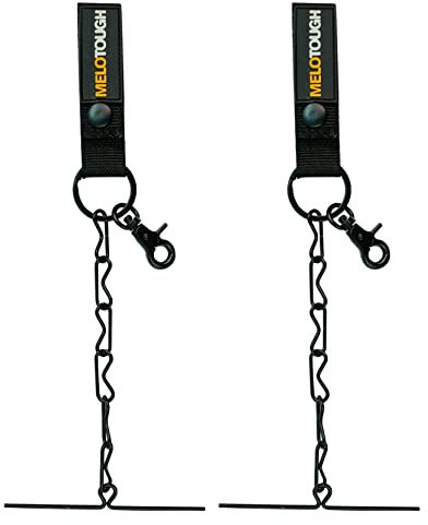 MELOTOUGH Tape Thong for Tool Belt Waist Electricians Tape Holder Chain with Keyring and Trigger snap Hook Balck Color 2 Pack