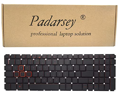 Padarsey Replacement Keyboard with Backlit Compatible for Acer Nitro 5 AN515-31 AN515-41 AN515-42 AN515-51 AN515-52 AN515-53 N16C7 N17C1 Black US Layout