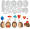 GLOBLELAND Stanzschablonen Igel Metall Schneiden Schablonen Igel, Pilz und Ballon Stanzformen für Kartenherstellung und DIY Scrapbooking Dekor
