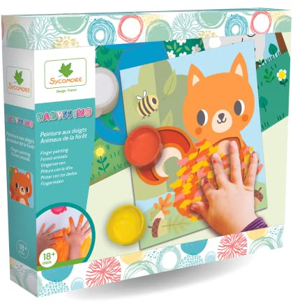 Sycomore - Peinture Enfant, Jouet Premium, Kits de Loisirs créatifs, Atelier créatif enfant, activites manuelles pour enfants, aquarelle, peinture bebe, tableau enfant, Jeux enfants, 18 Mois et +
