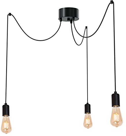 Licht-Erlebnisse Hängeleuchte SPIDER flexibel aufhängbar in schwarz lange Arme 3x E27 Hängelampe für die Decke Wohnzimmer Schlafzimmer Dachschräge Lampe