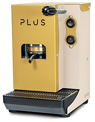 La Bevanda Del Re Macchina Caffe AROMA PLUS, 50 CIALDE ESE 44MM COMPRESE, Macchina Caffe Cialde ESE 44MM, Macchina Caffè Espresso Manuale, COLORE GOLD/AVORIO, Piccola e Compatta, 5Kg