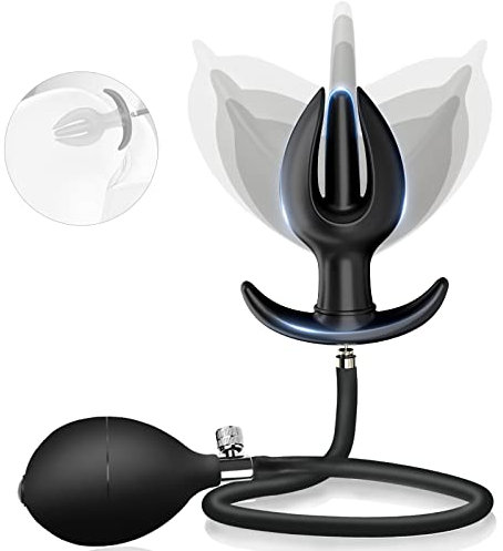 Defomy Neuer Aufblasbar Analplug Buttplug Sex Spielzeug, Silikon blühen mit abnehmbarer Pumpe, Fetisch BDSM Analsex Groß Anal Dilatator Prostata Stimulation Sexspielzeug für Männer Frauen Paare (A).