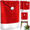 KESSER® Premium Weihnachtsstuhlüberzug 2er Set Stuhlhussen für Weihnachten Nikolausmütze Stuhlbezug Husse Weihnachtsdeko für Stühle Überzieher - Stuhlabdeckung im weihnachtlichen Design