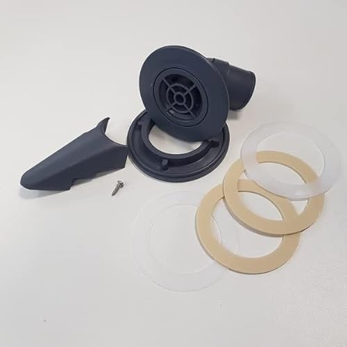 Gre Bocchetta valvola di Ritorno per Piscina, Adatta per Tutti i Modelli di Piscina Attacco Tubo predisposto per diam. 32 mm e 38 mm. con Uscita Curva a 45° Colore Grigio Art. AR503GKIT