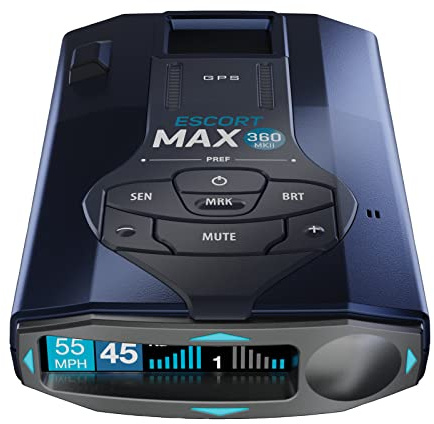 Escort MAX 360 MKII Radar and Laser Detector Bluetooth Enabled, 360° Directional Arrows, Exceptional Range, Shared Alerts, Apple CarPlay and Android Auto Compatible, Black