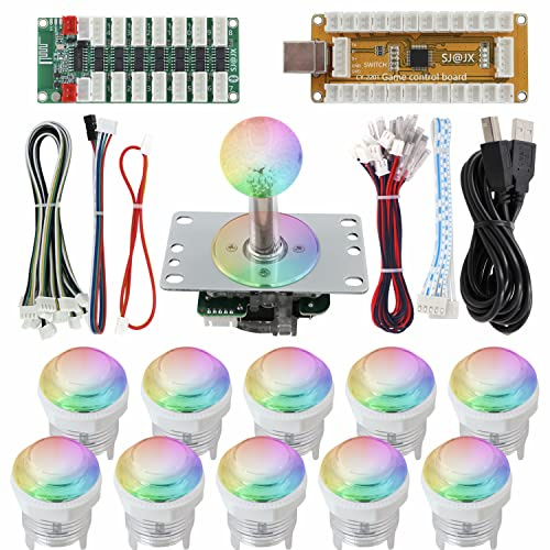 SJ@JX Arcade Game RGB LED Controller Button Joystick Blutooth RGB Control APP USB Encoder Pro Controller Wired Communication Kit for Nintendo Switch PS3 PC Raspberry Pi