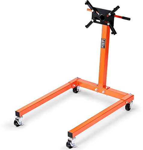 VEVOR Elevador de Motor de Taller 590kg Móvil y Bloqueable Elevador de Motor Giratorio 360° Soporte de Motor 6 Puntos de Anclaje Ajustables en Inclinación para Trabajos en Motores Desmontados Mecánico