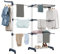 Shrivee 3 Niveles Tendedero Torre Vertical 75-200cm Extensible Plegable Resistente Portatil Acero Inoxidable Clothes Drying Rack para Exterior Terraza Balcon (Azul Blanco)