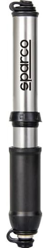 Sparco Mini pompa grigia per bicicletta in alluminio adatta alla maggior parte delle bici e monopattini elettrici