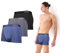 DOUBLE M, Confezione da 3 Boxer, Boxer da Uomo di Alta qualità, Interno AntiGraffio, Comodi e Traspiranti, in Materiale Seta di Ghiaccio, Misto Blu, Nero, Grigio, Elastico in Vita, Taglie M,L,XL,XXL
