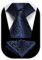 HISDERN Herren Krawatte Hochzeit Marineblau Paisley Krawatten Taschentuch Blumen Elegant Klassisch Krawatte & Einstecktuch Set