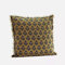 Madam Stoltz Kissenbezug Kissenhülle Kissen mit Fransen in Mustard blau 50 x 50 cm 100% Baumwolle Boho Ethno Vintage