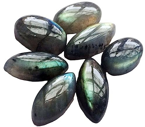 Gems For Jewels 19–25 mm schlichte Labradorit-Cabochons für Damen, Labradorit-Cabochons mit flacher Rückseite, 1 Stück schlichte Mix-Form-Lot-Cabochons für Schmuck – KSN97